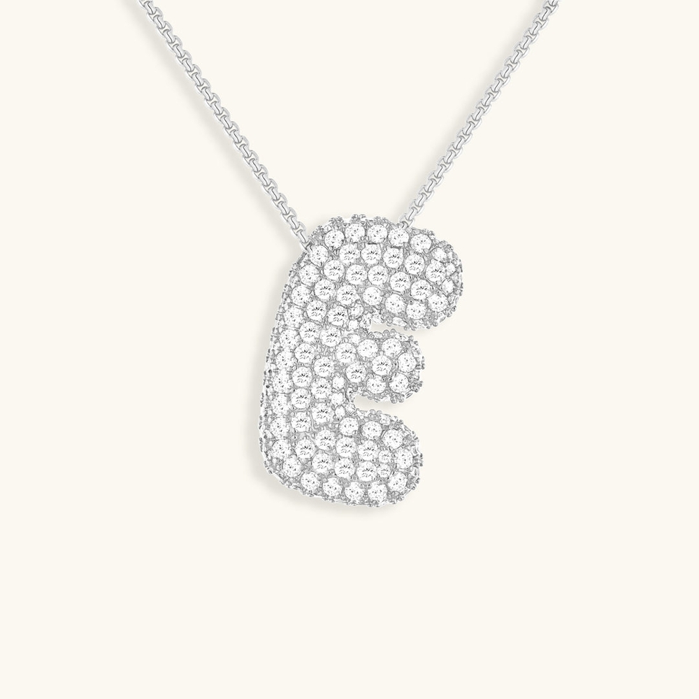 Dazzling Silver Initial Necklace